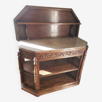 Solid wood marble console / server