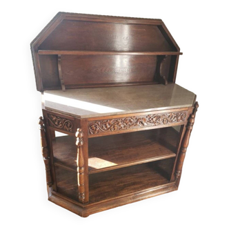 Solid wood marble console / server