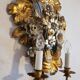 S.Salvadori Wandlampe vergoldet ersilbert Blumenmuster