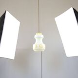 Mid-Century Italian Opaline and Brass Pendant Lamp
