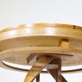 Solid wood side table Design Cherry wood DNA Helix Unique piece, 1980s