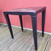 Japanese table in engraved lacquered wood