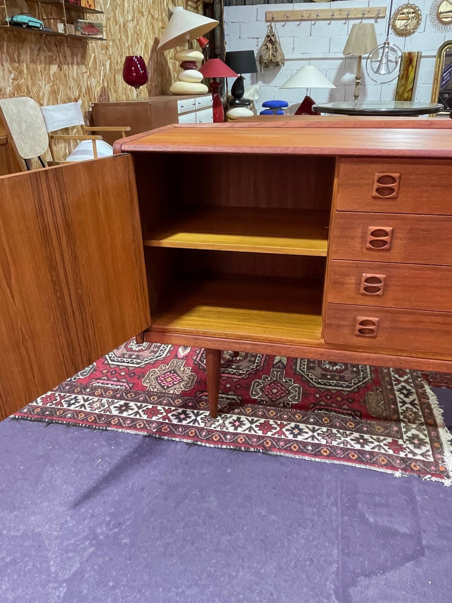 Vintage teak sideboard Scandinavian design 1960s