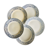 Five plates to desserts of the royal factory of Belgium nimy