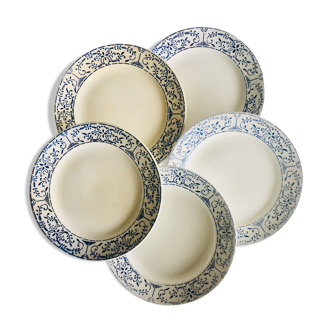 Five plates to desserts of the royal factory of Belgium nimy