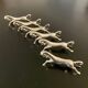 6 horse-shaped metal knife holders