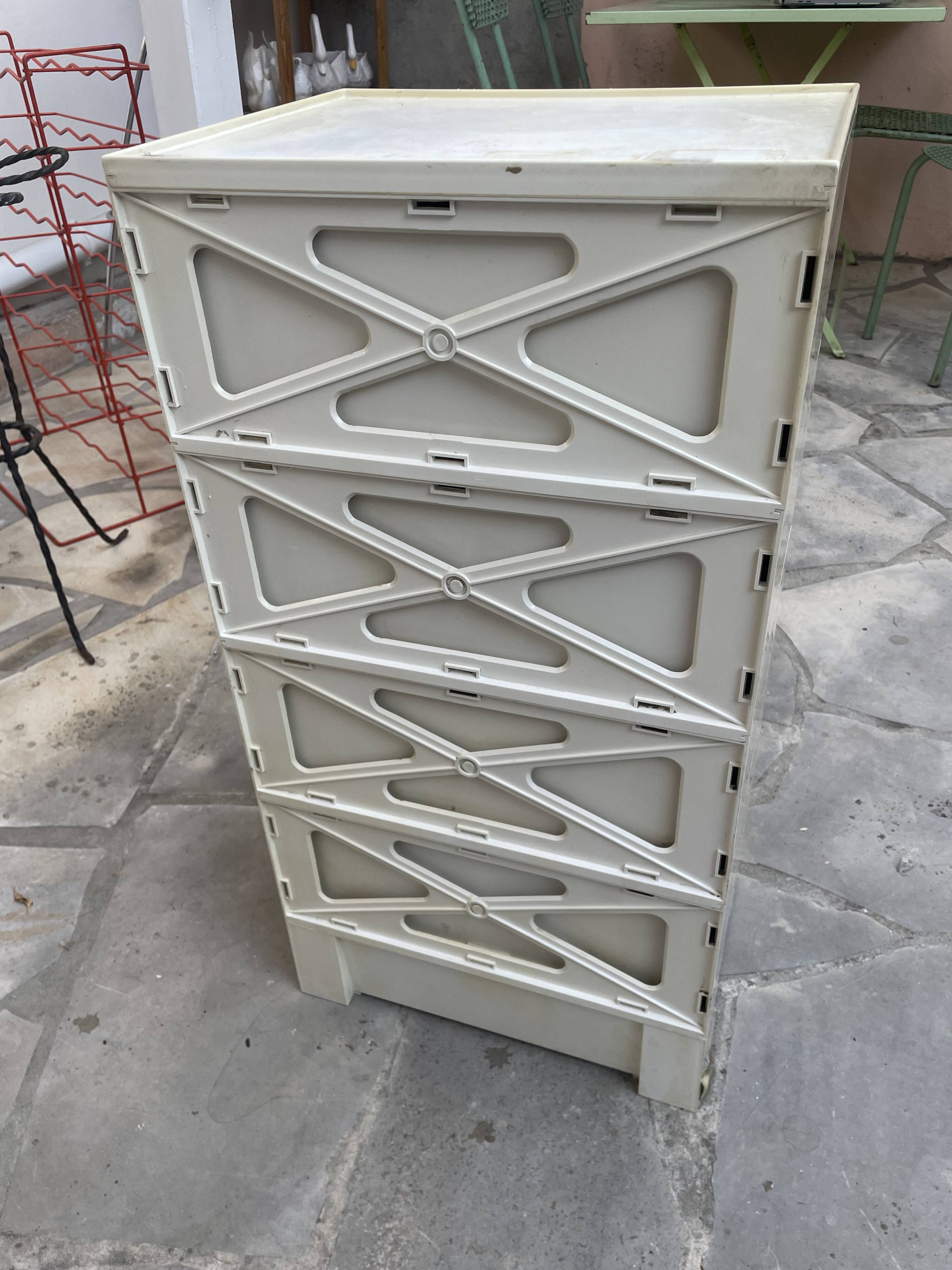 Rare thermoformed plastic drawer unit MANUFRANCE / PRISUNIC