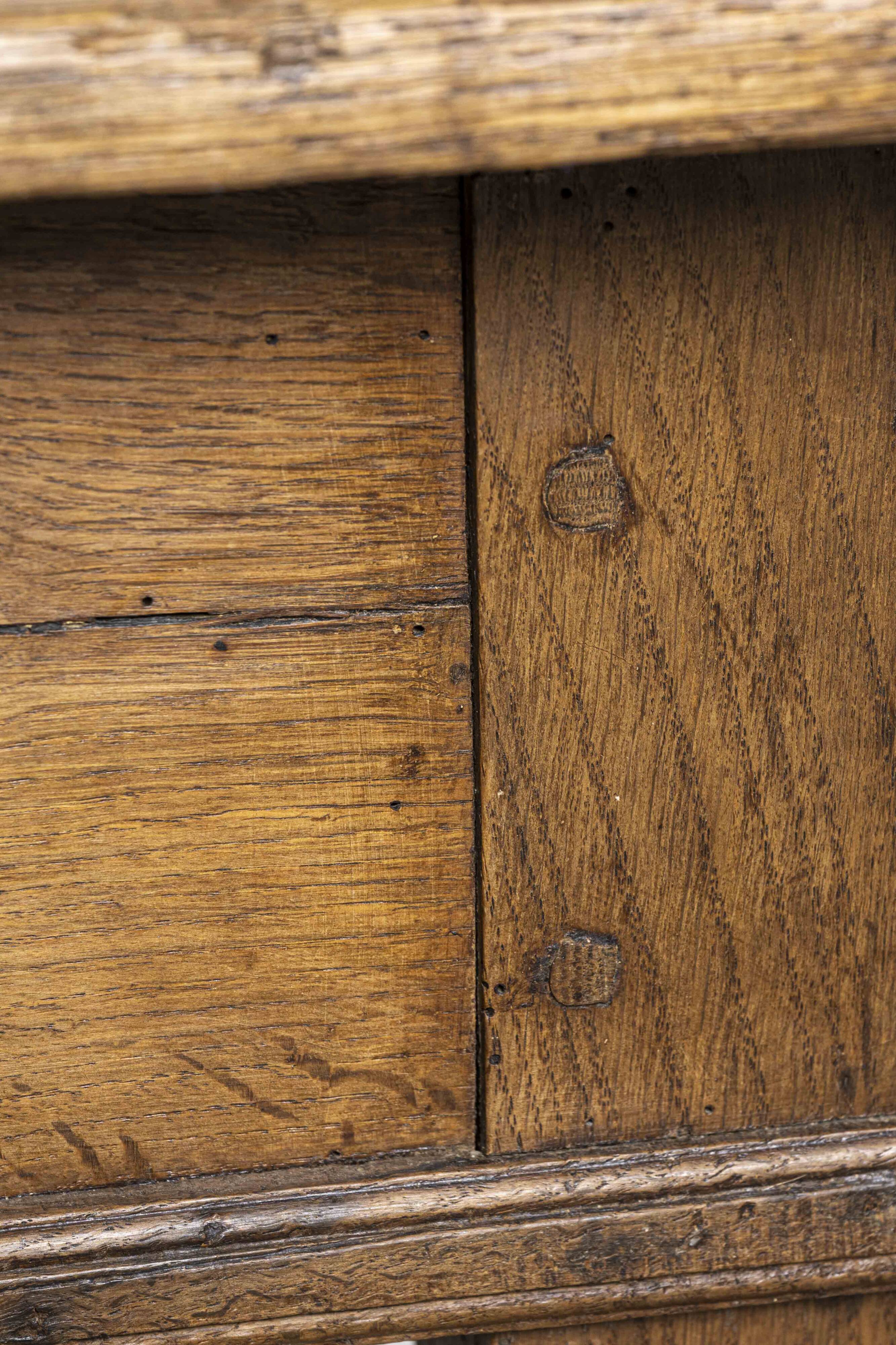 Old wooden farmhouse table