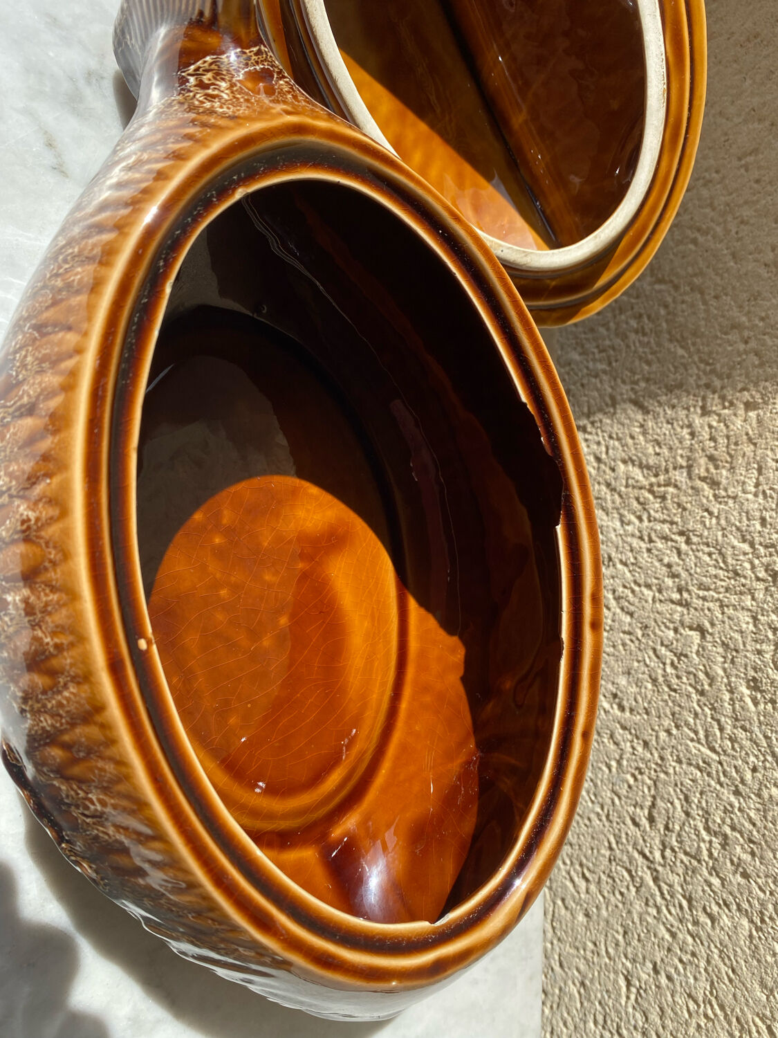 Ceramic fish tureen from sarreguemines