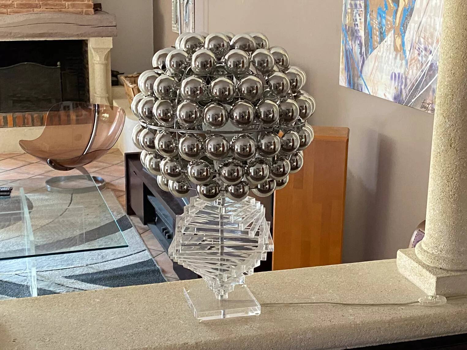 Vintage plexiglass kinetic lamp. 1980