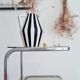 Side table - chrome and smoked glass table - vintage design