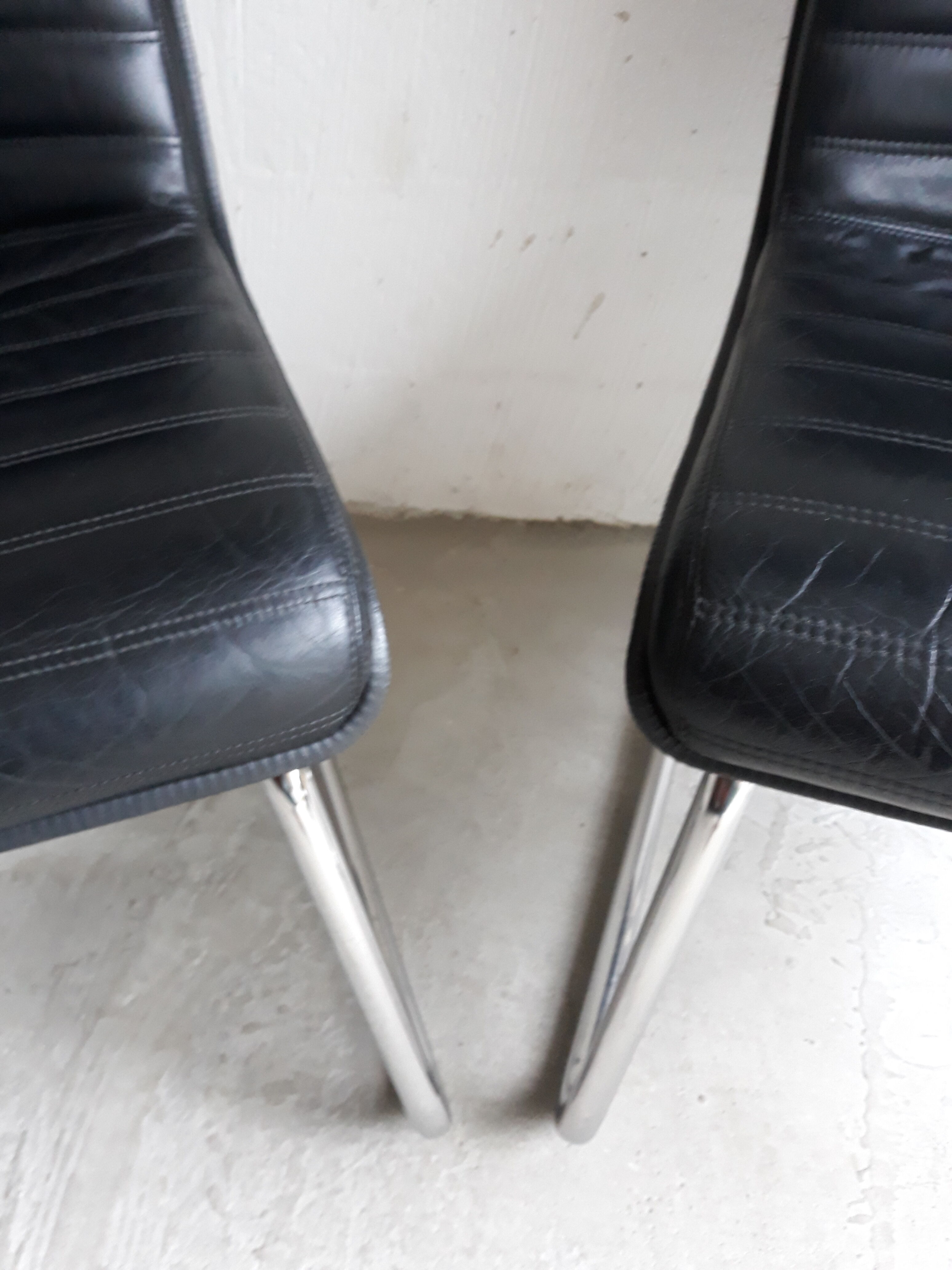 Vintage black leather armchair