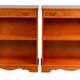 Pair of light walnut bookshelves with inlays and adjustable shelves.