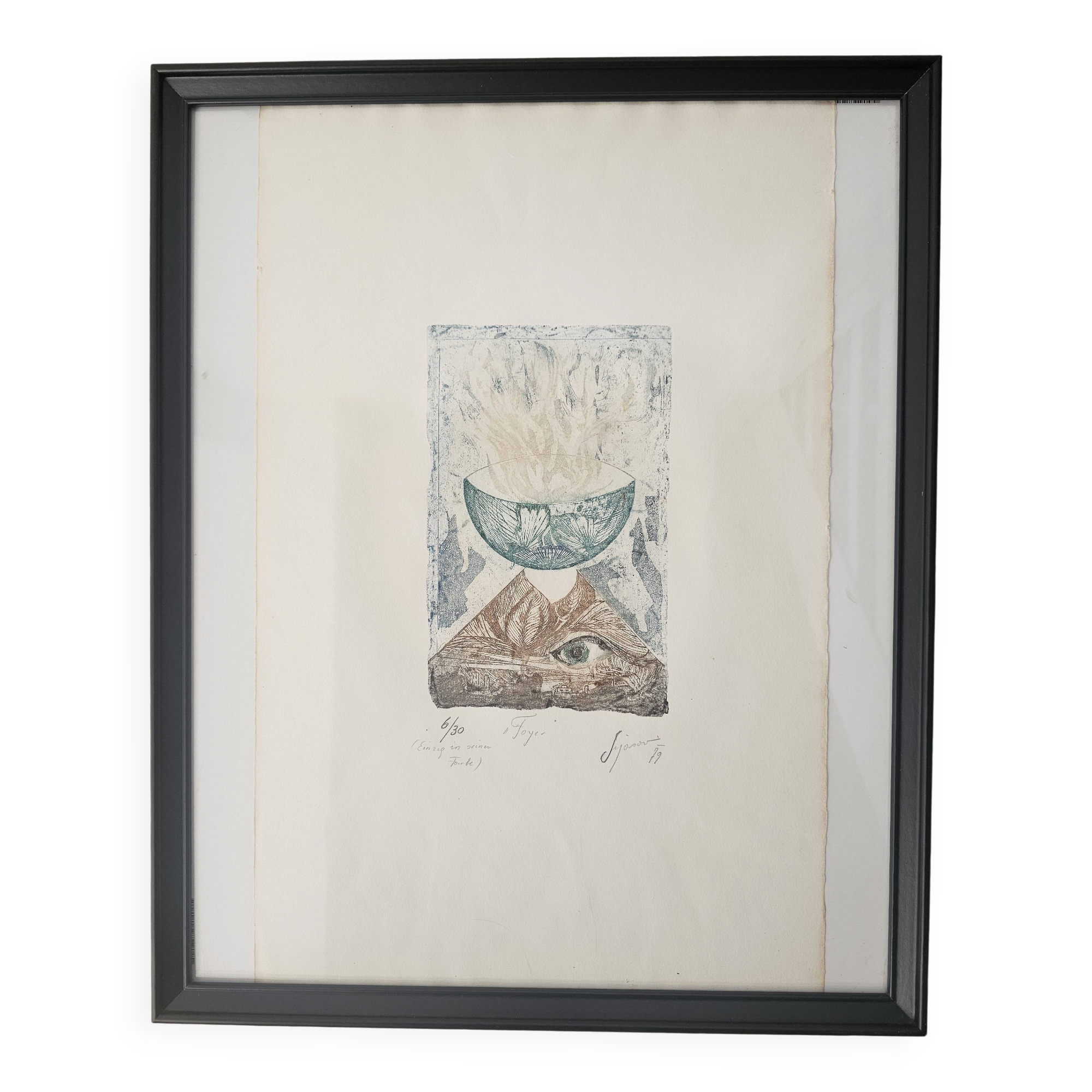 Tableau Gravure - le Foyer 630 - Signé Mischa Sijasov 1979