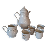 Vintage coffee set – Masse Surget Mehun – white and gold porcelain