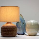 Glazed terracotta table lamp, circa 1965