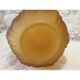 Amber yellow satin glass moulded round vase signed CLA, Art Deco, circa 1930.