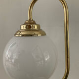 Vintage lamp from the 70s in brass and opaline