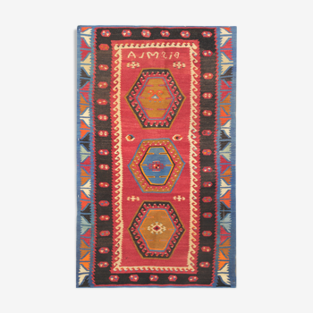 Vintage anatolian kilim rug handmade turkish wool rug- 75x130cm