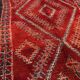 Tapis marocain vintage rouge 220 x 356 cm - Tapis en laine berbère rare - Tapis fait main