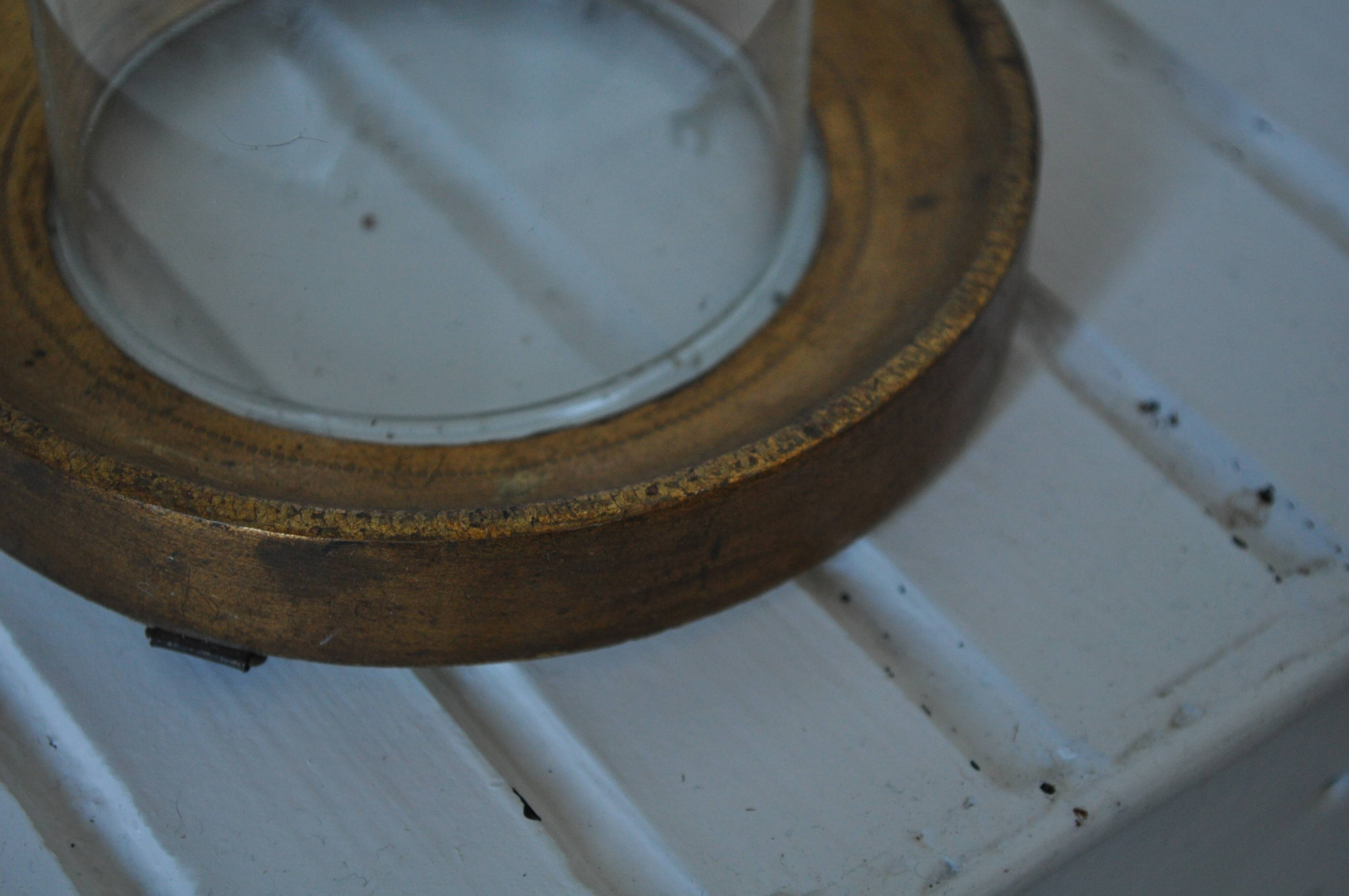Cloche en verre avec support bois et verre