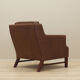 Brown leather armchair, Danish design, 1960s, production: Denmark