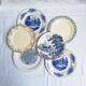 Vintage blue green dinner plates