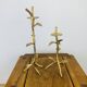 Pair of golden foliage candlesticks