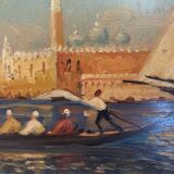 Huile sur panneau " Vue du grand canal de venise "XX siècle