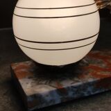 Globe and marble art deco lamp