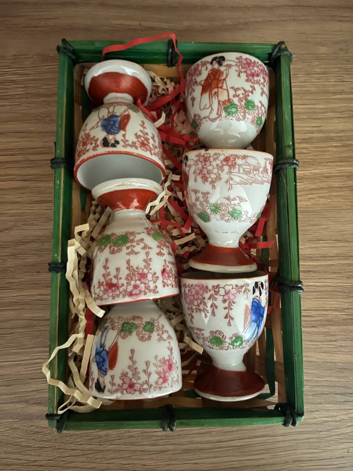 Set of 6 Vintage Japanese Egg Cups