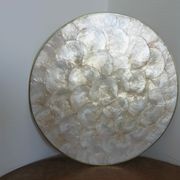 Set of 5 under-plates in mother-of-pearl and brass 70s