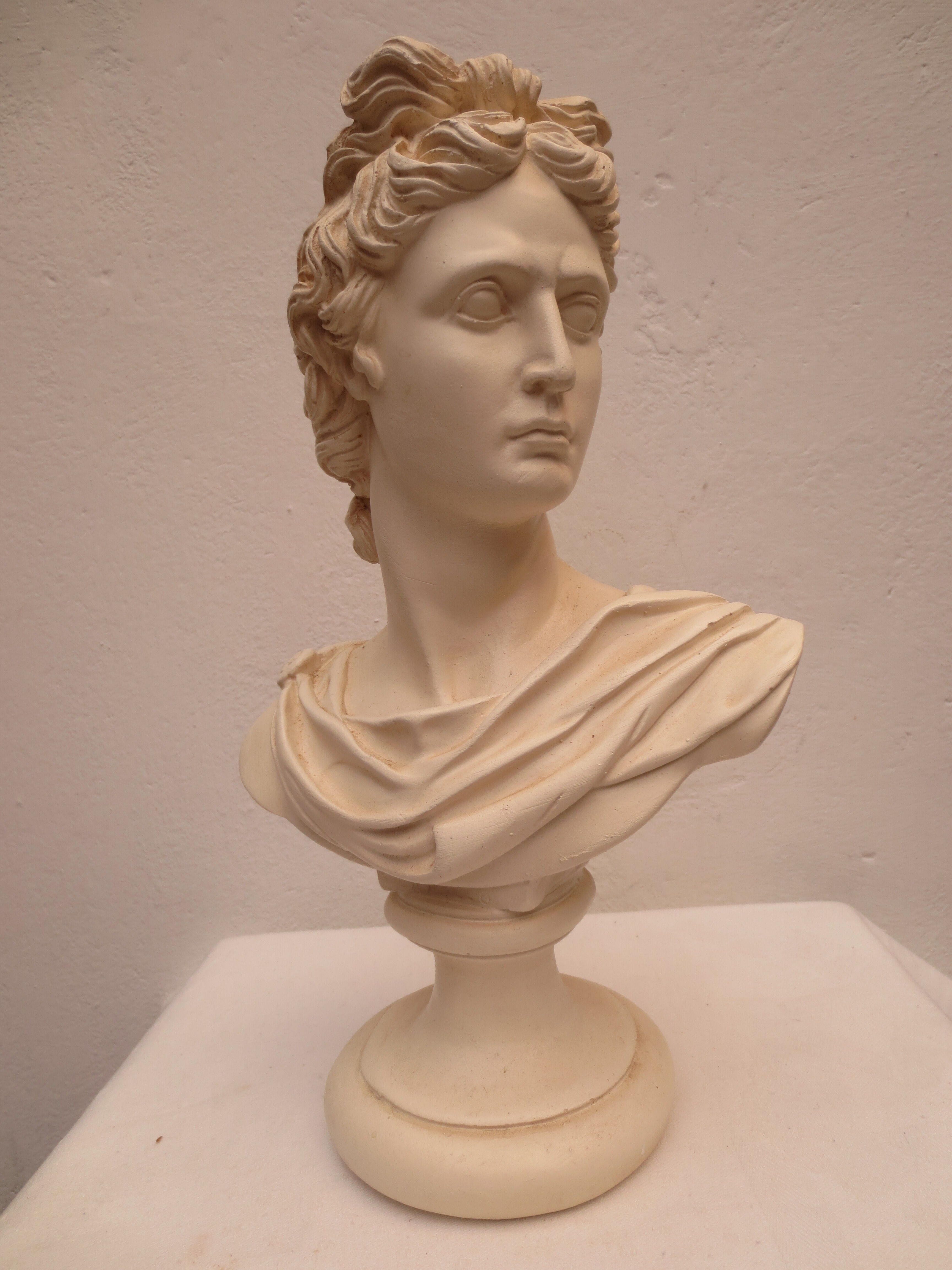 bust of antique subject on pedestal