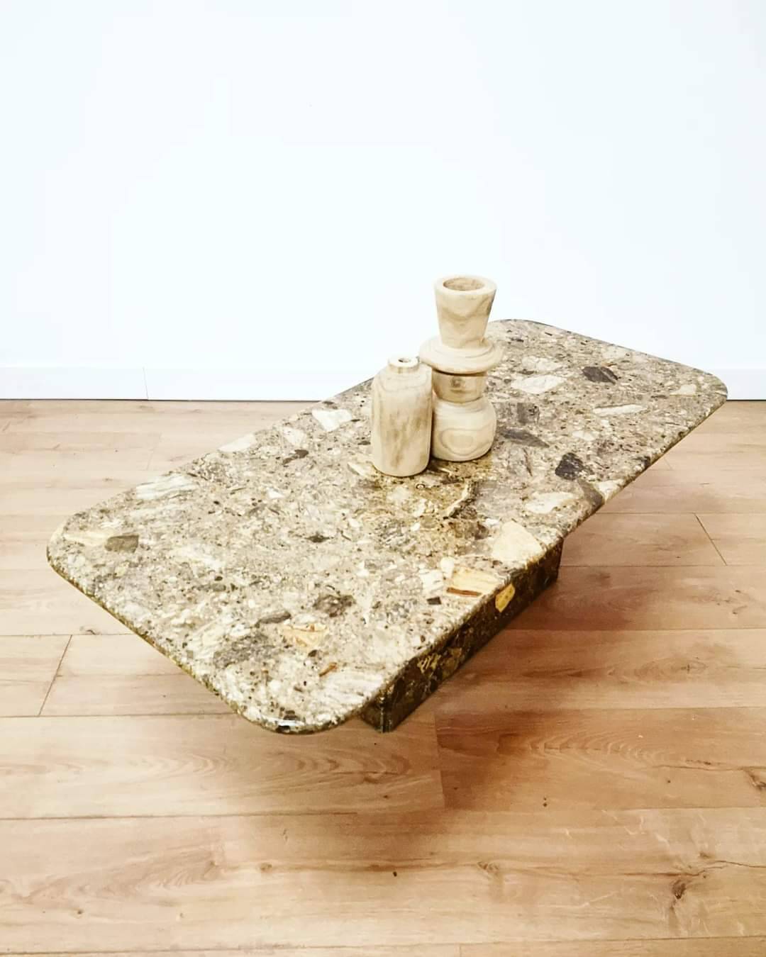 Gray/khaki marble coffee table