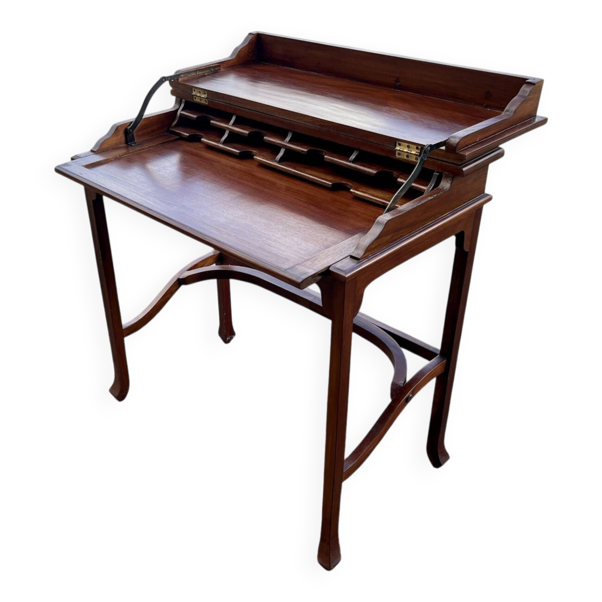 Bureau d’officier acajou style campagne anglais desk