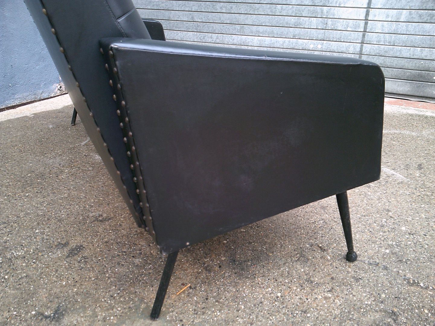 Vintage black skai sofa