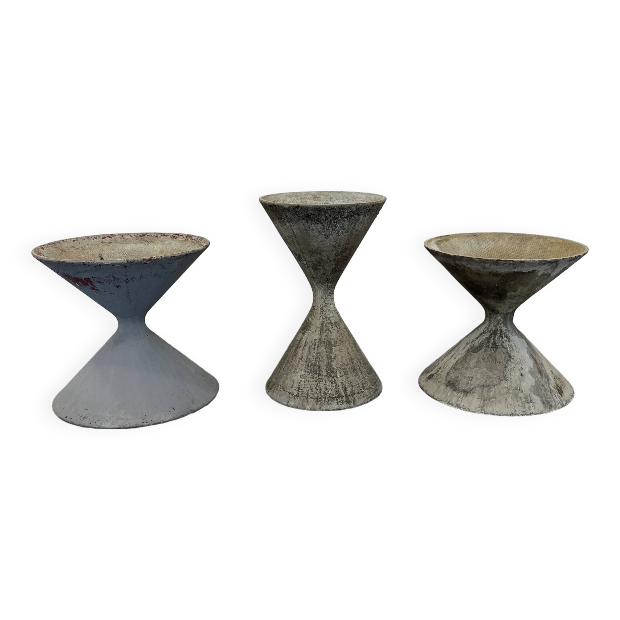 3 planters design Anton Bee assisted by Guhl edition Eternit 1958