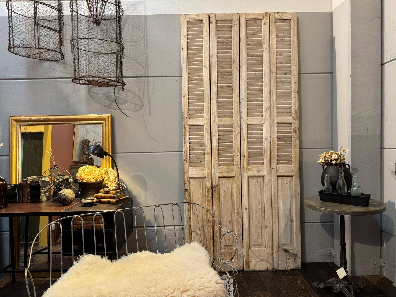 Old folding shutters with louvers