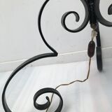 Glass lamp foot and wrought iron