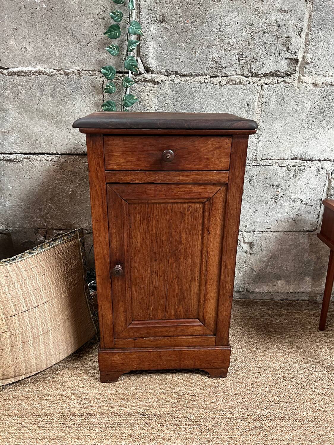 Vintage solid wood bedside table