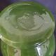 Biot vase in mouth-blown glass, with bubbles, grass green color