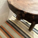 Table basse bois brutaliste