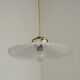 Vintage French White Opaline Glass Pendant Light Clear Glass Edge 5405