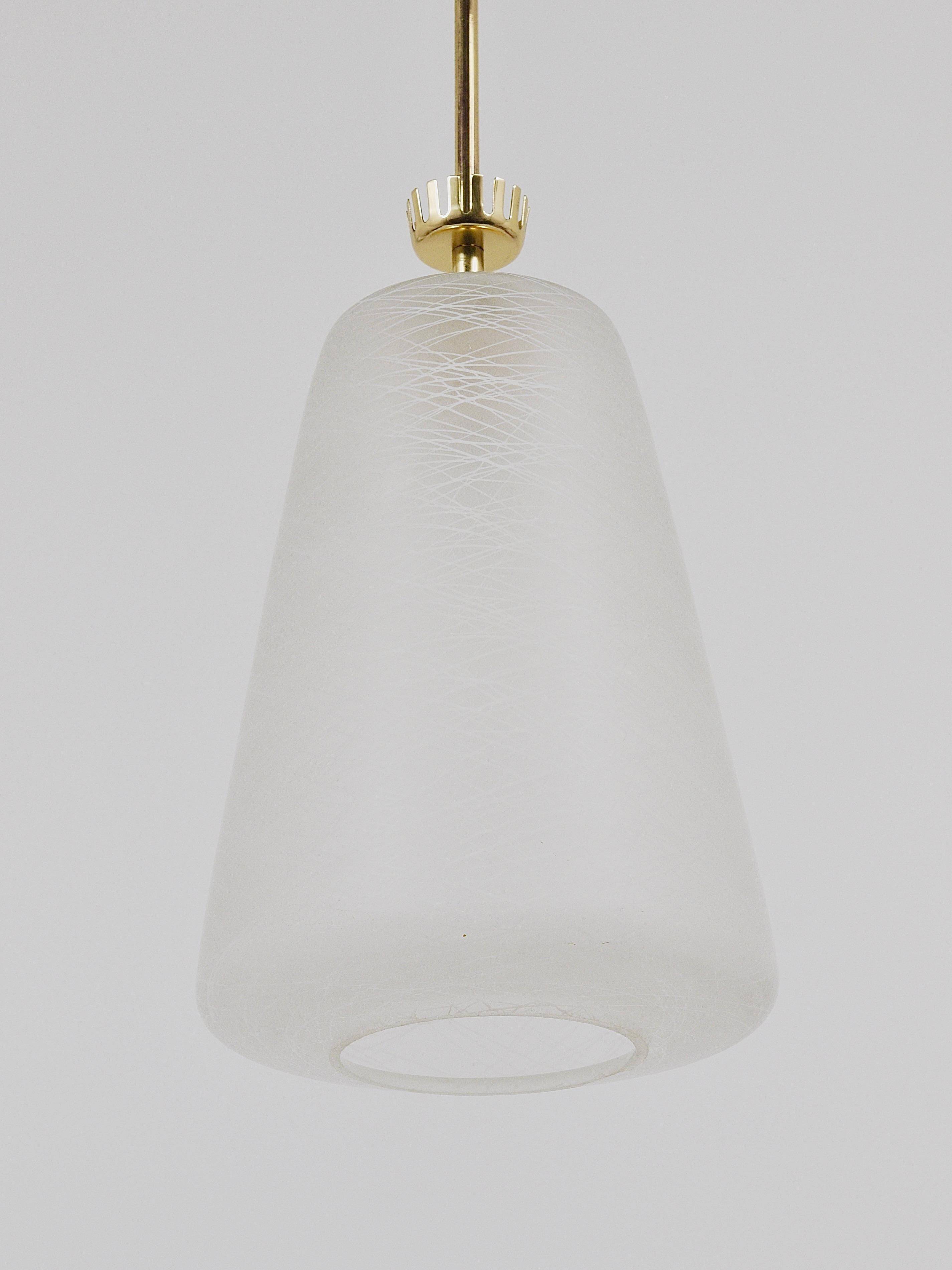 Brass Crown Pendant Light in Gio Ponti Style, Mid-Century, Italy, 1950s