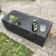 Old chest or wooden trunk black patina