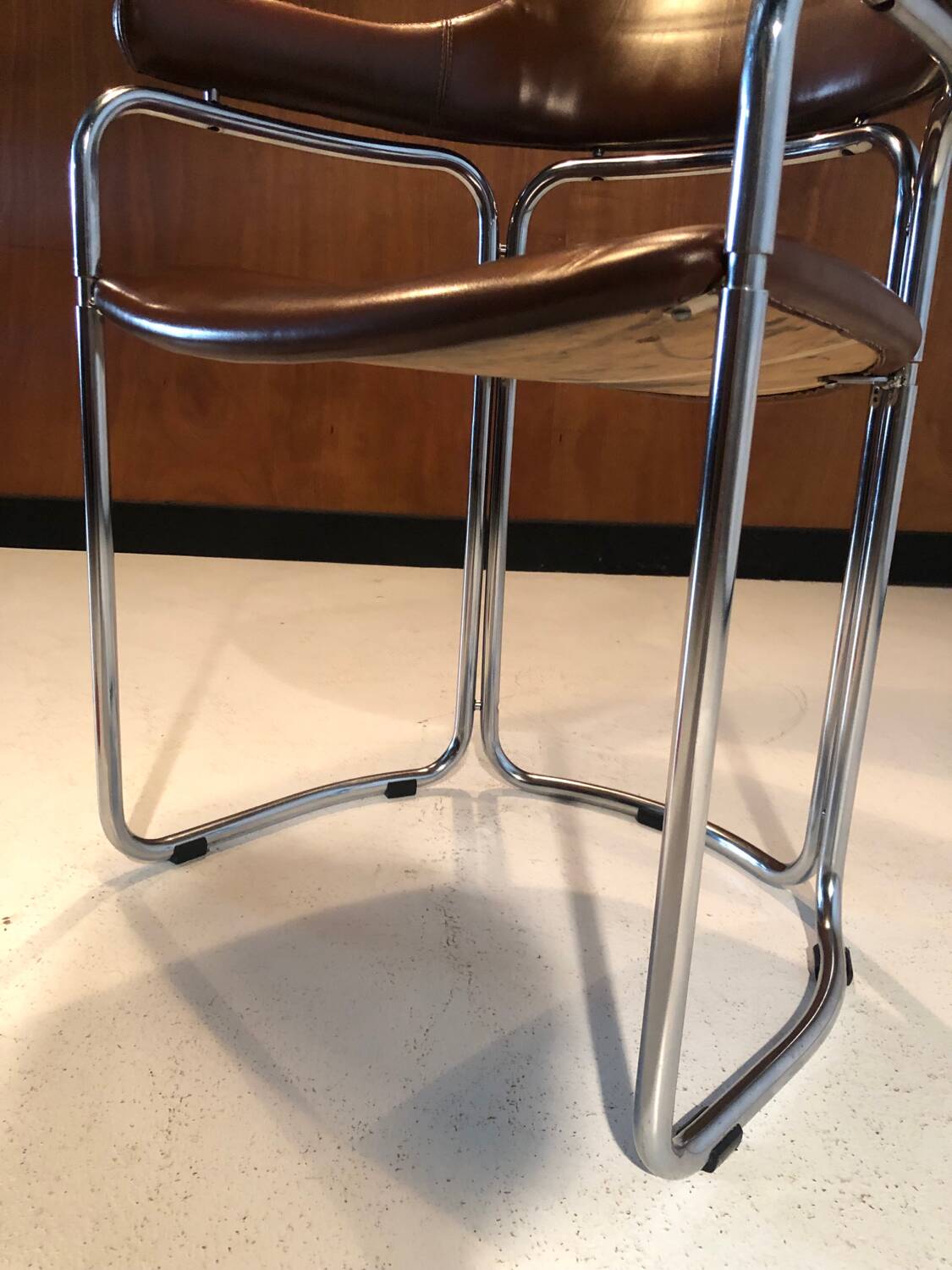 Vintage leather and chrome chair circa 1970