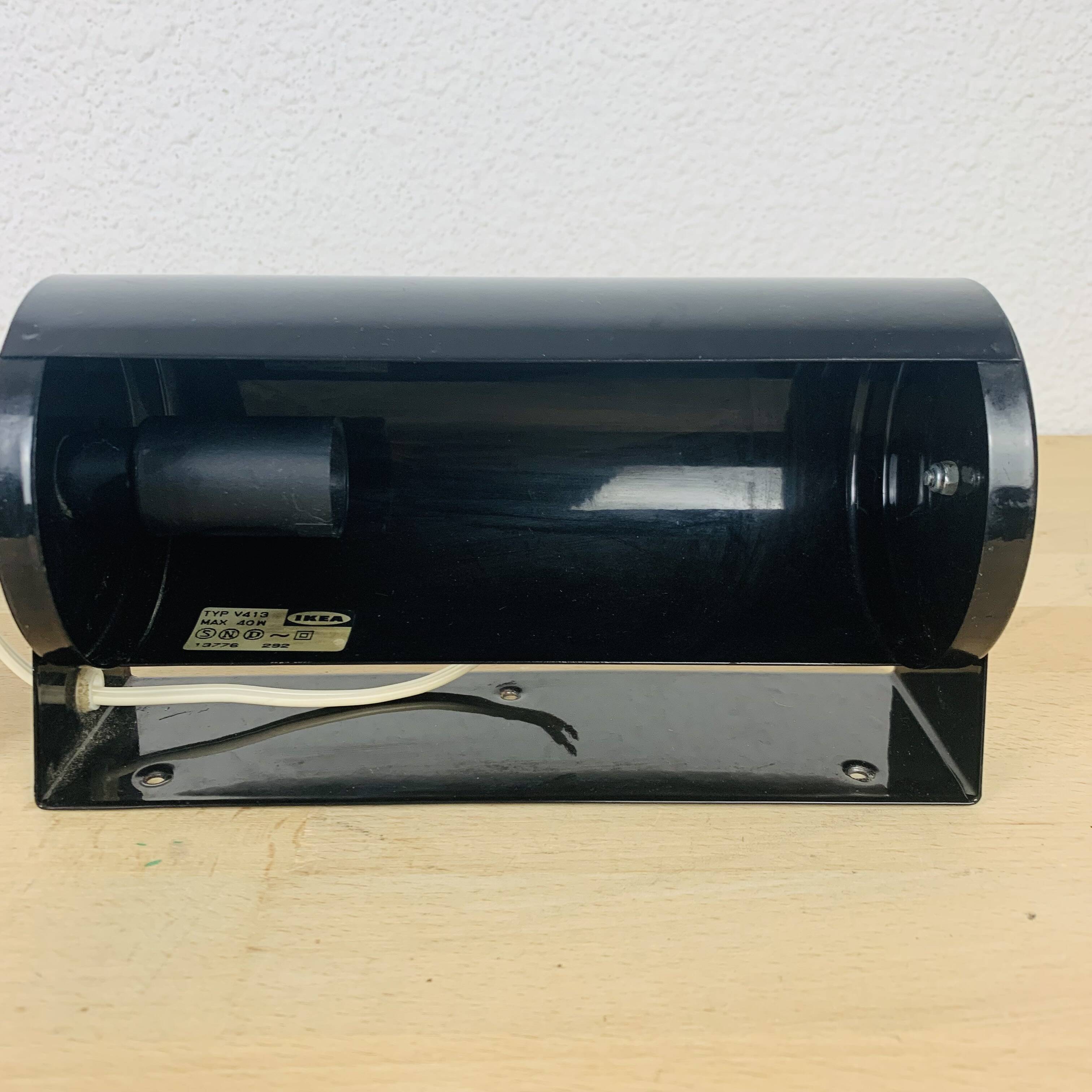 Pair of vintage black Ikea V413 roller wall lights
