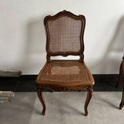 Lot de 6 chaises Louis XV cannees en noyer