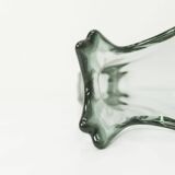 Transparent green Murano glass vase 1960
