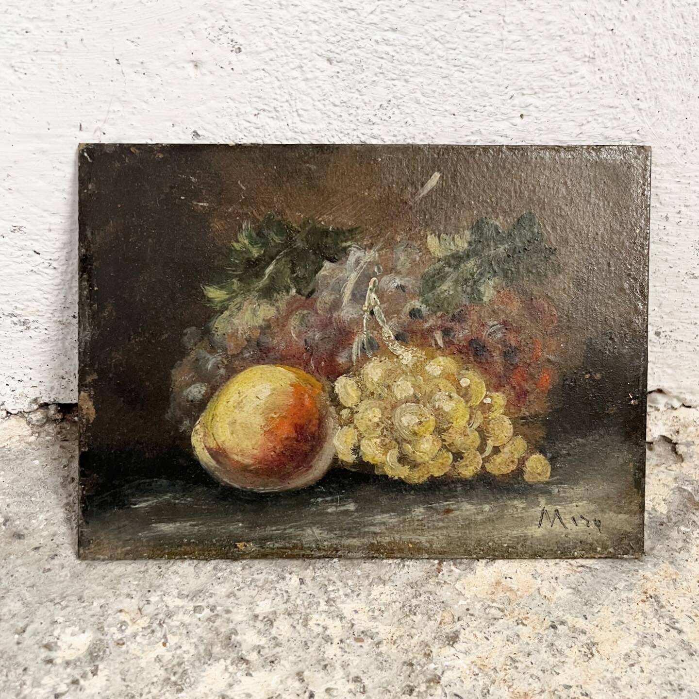 nature morte aux raisins et pêche